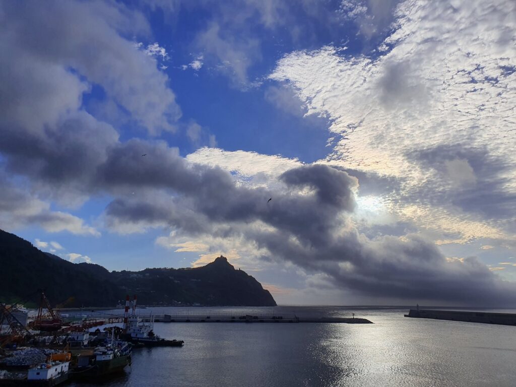 Sadong Port on Ulleungdo at 6 am, just after the overnight ferry arrived