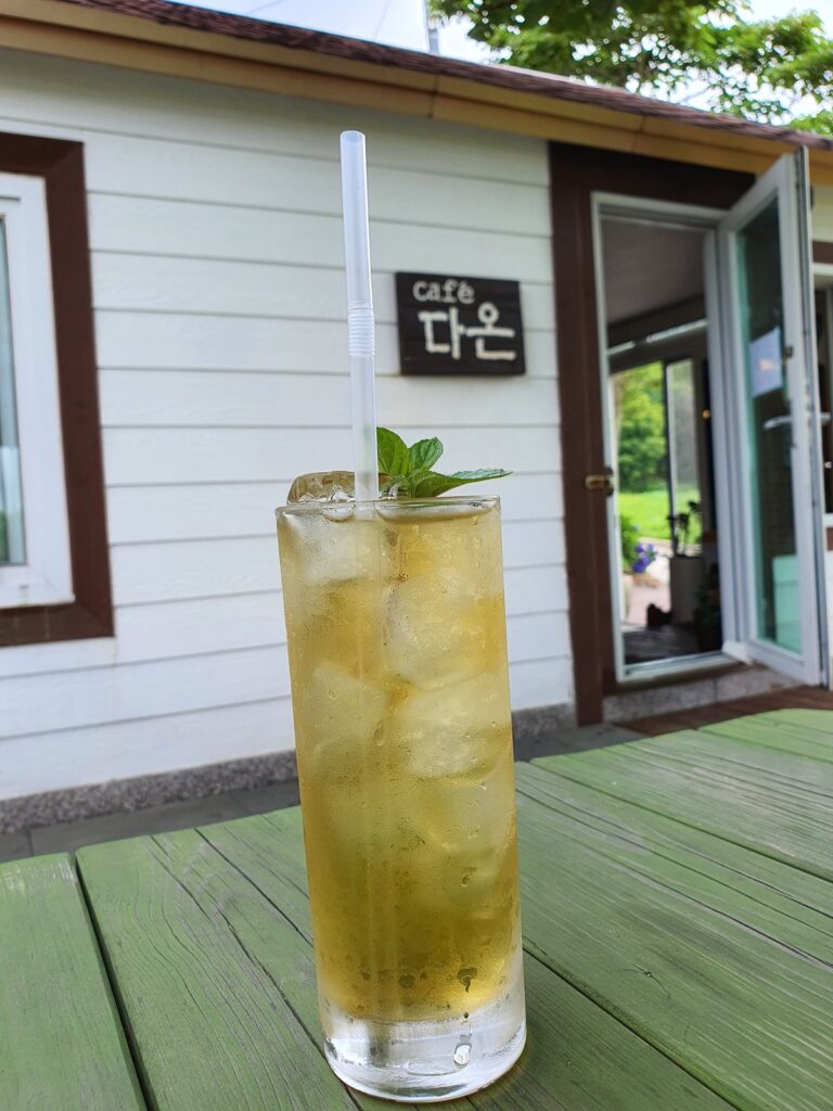 Iced drink at a café in Nari Basin, Ulleungdo