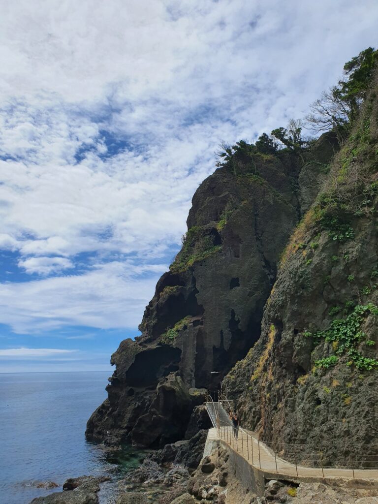 Walkway along the sea cliffs on the Haengnam Coastal Walk between Dodong and Jeodong