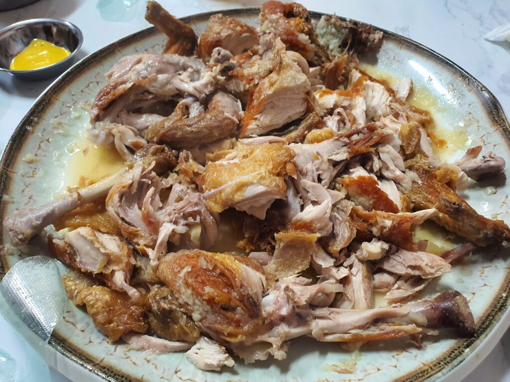 Garlic roast chicken from Maru Tongdak in Dodong, Ulleungdo