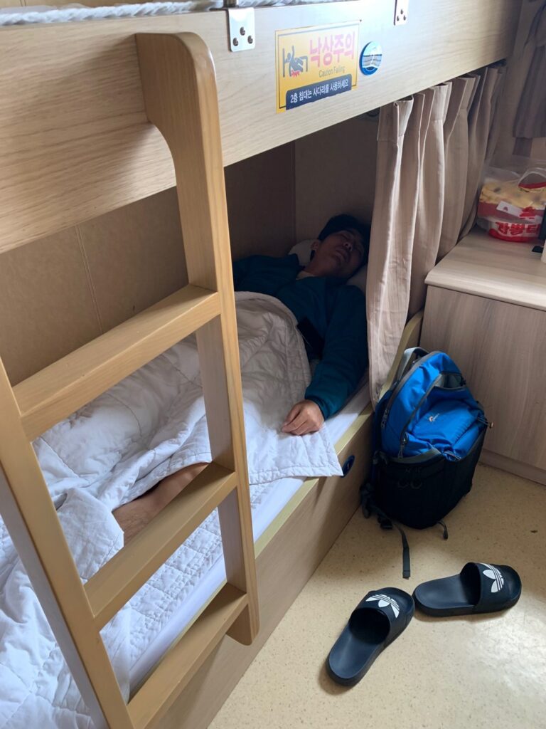 4-person cabin with bunk beds on the New Seado Pearl overnight ferry to Ulleungdo