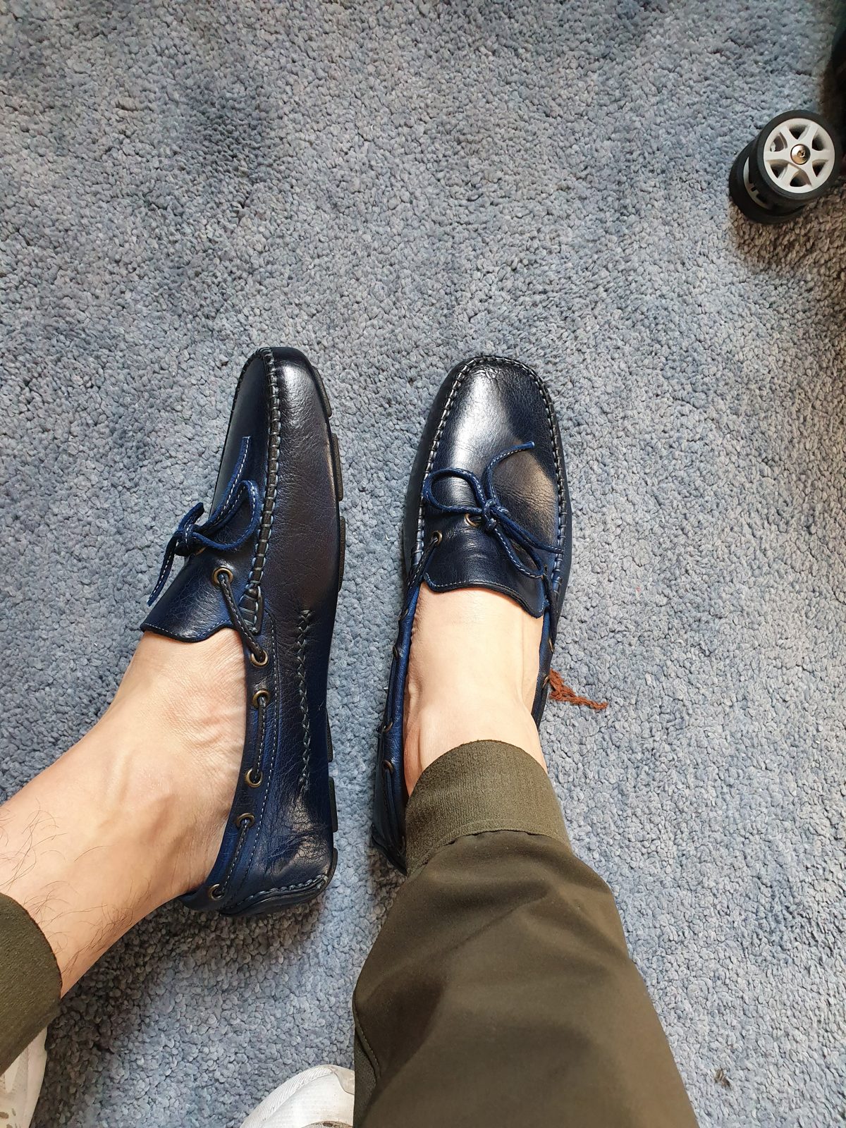 Blue leather loafers bought at Benheart, Florence