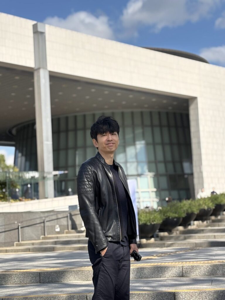 In front of the National Museum of Korea main building in Seoul