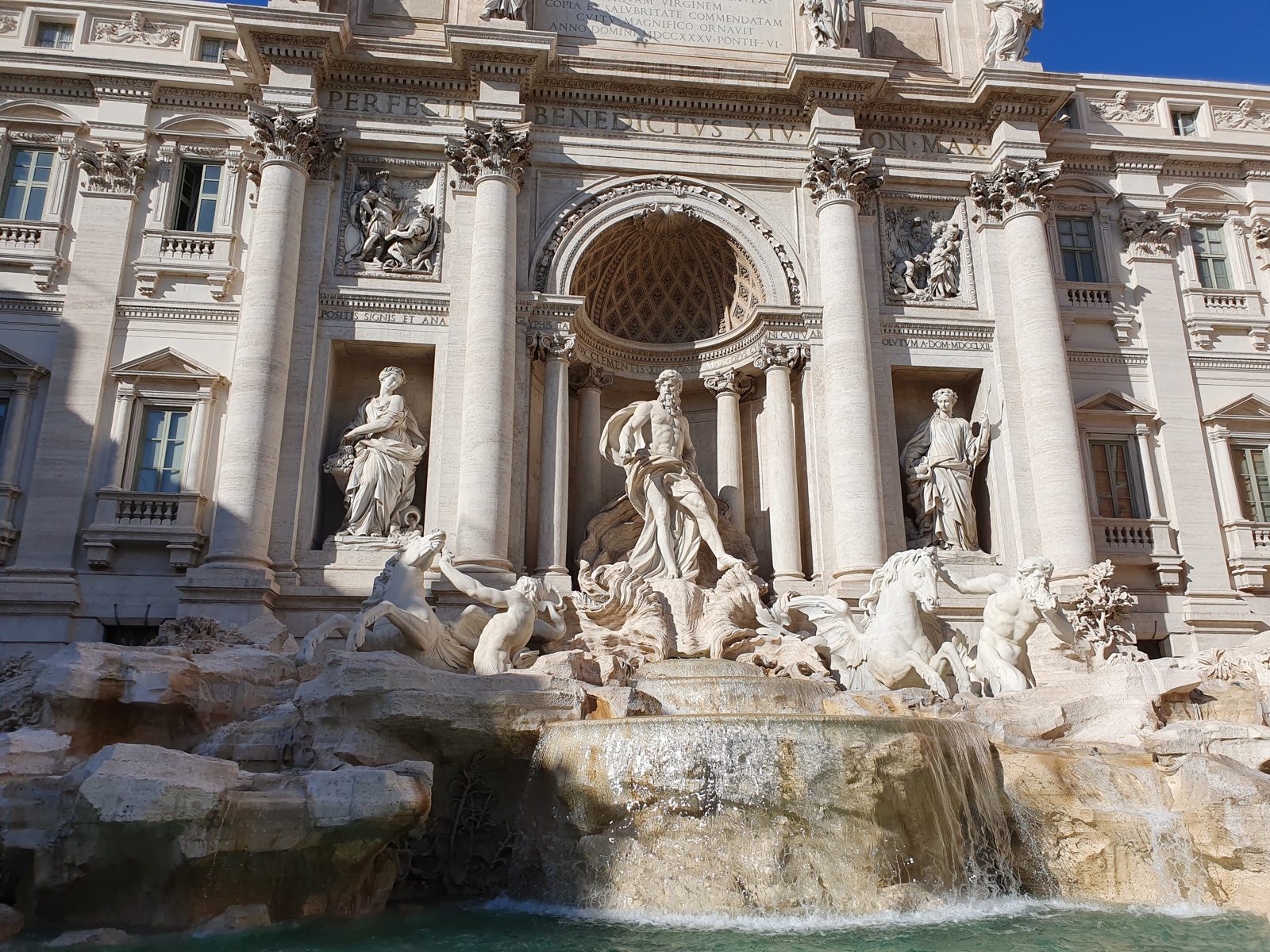 Trevi Fountain in Rome on a sunny afternoon