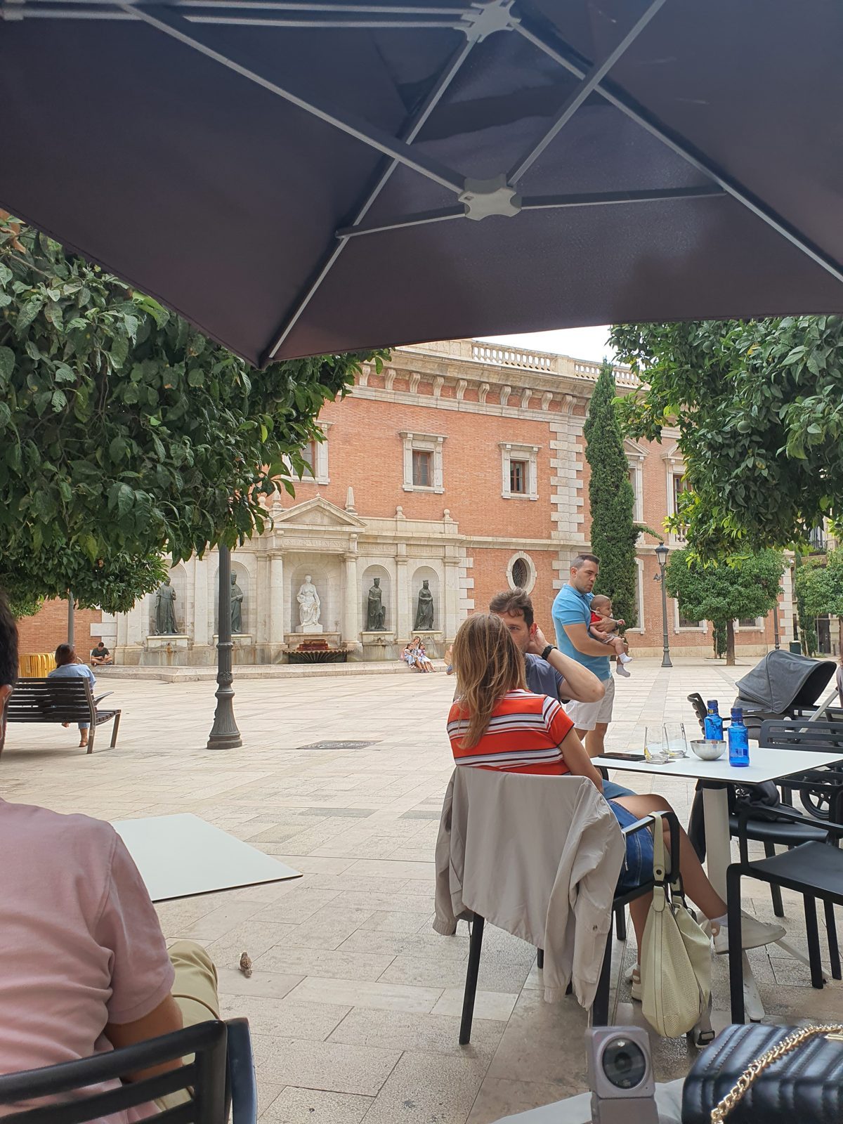 Terrace seats on a plaza in Valencia's old town